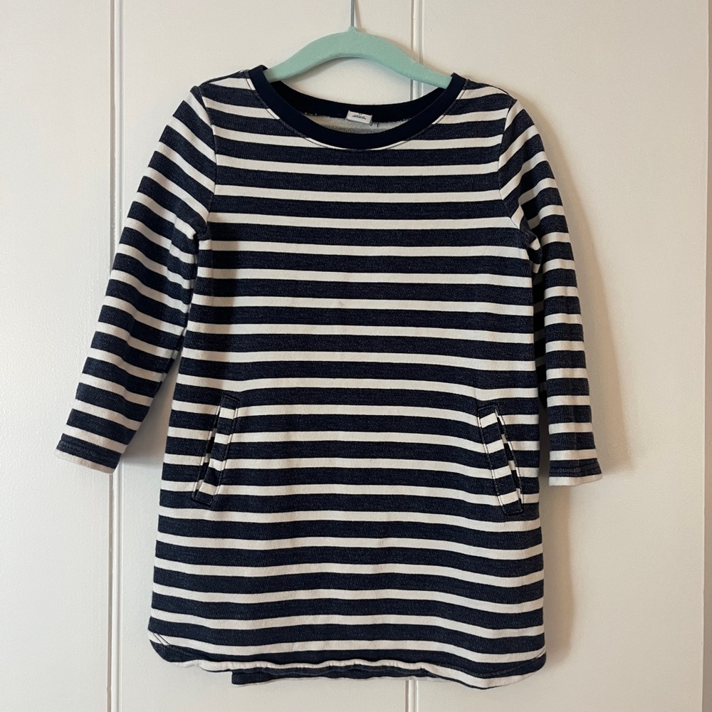 Old Navy Navy and White Striped Kids Dress
